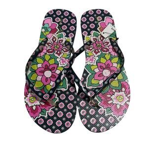 Vera Bradley Vibrant Floral Sandals - Pink and Navy blue NEW Size 40/10